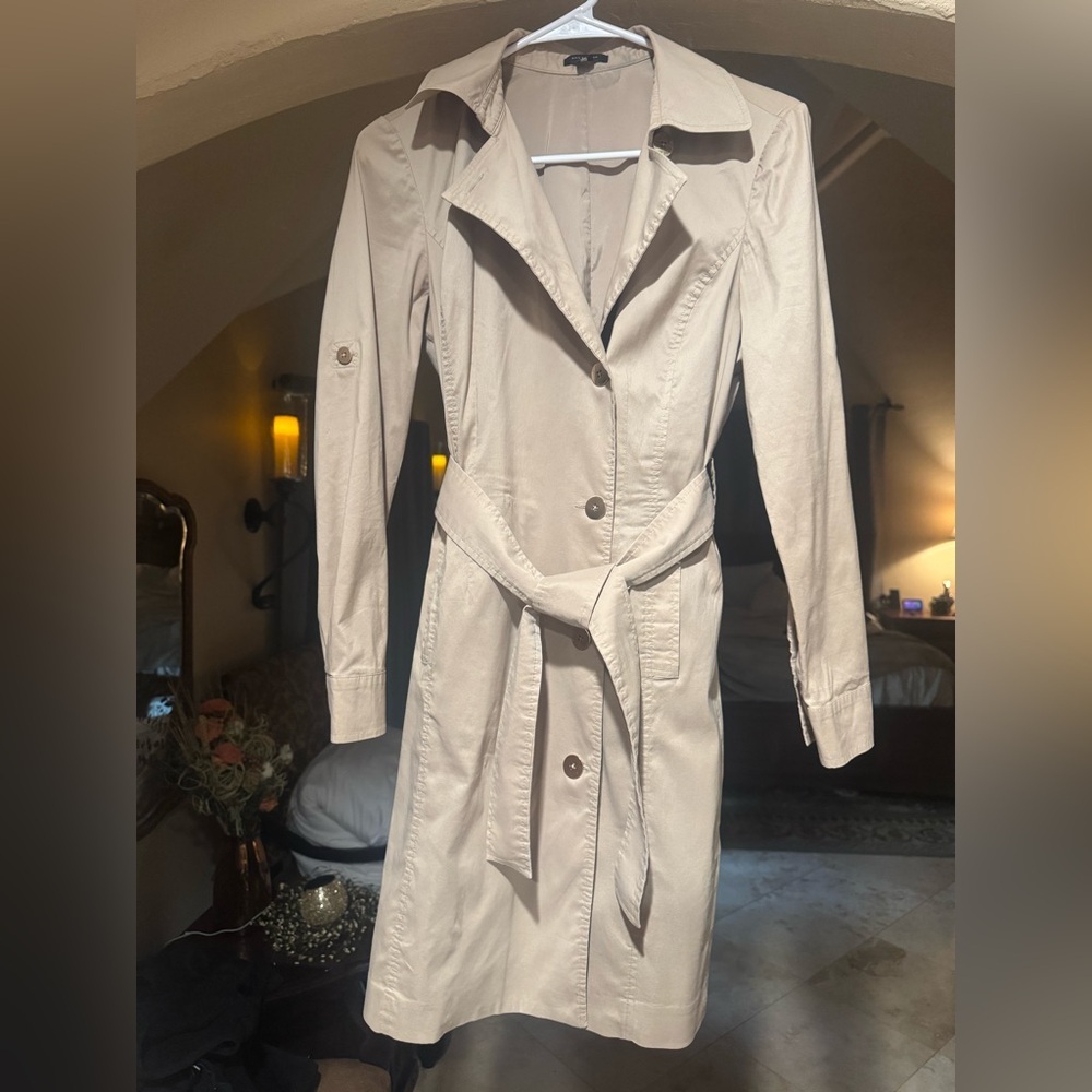 Ann Taylor Classic Beige Trench Dress Size 4